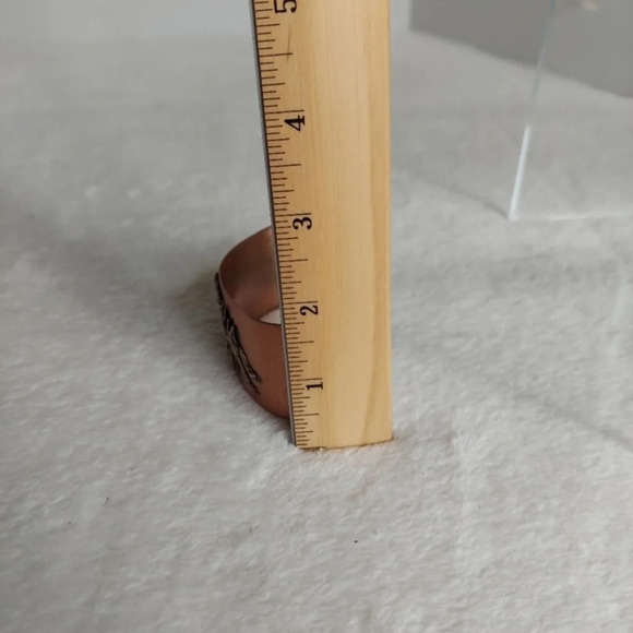 Vintage Wide‎ Western Copper Bangle Bracelet Rodeo Detail - Picture 12 of 13